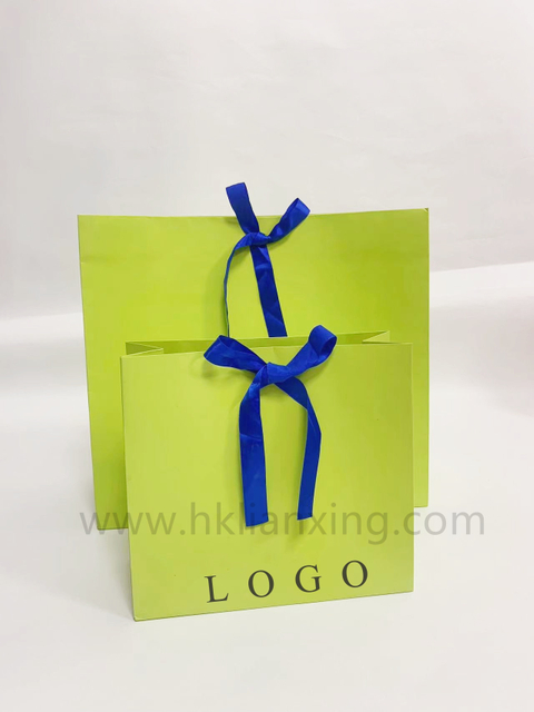 Custom Logo Printed Luxury Paper Bags with Ribbon Bowknot