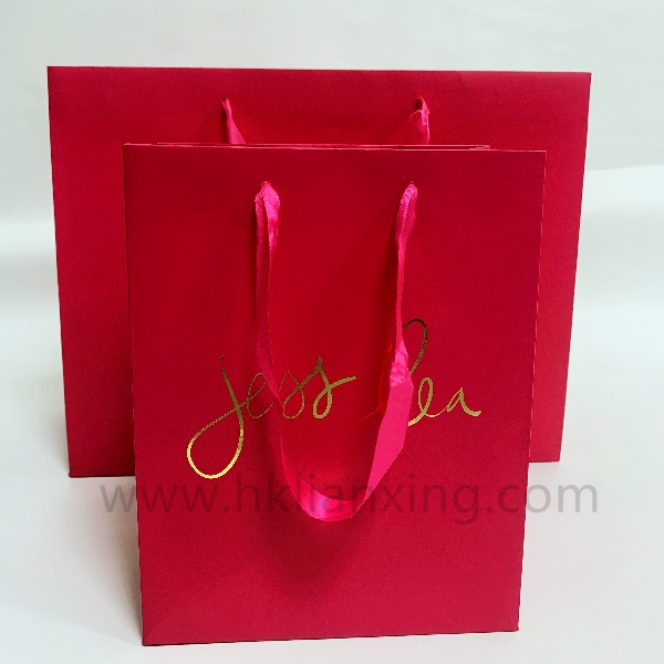 Offset Paper Red Cosmetics Paper Bag