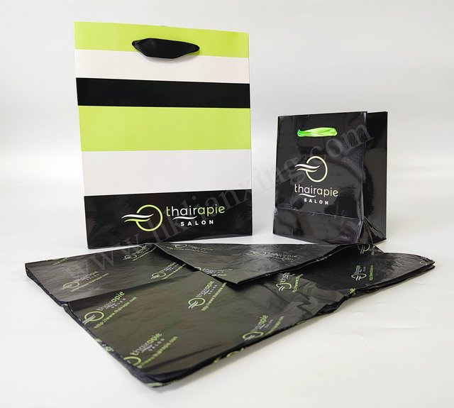 Ivory Card Paper Green Gift Paper Bag