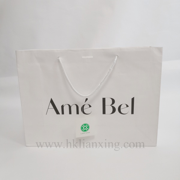 Custom Logo White Kraft Paper with Special Embossing Paper Bag