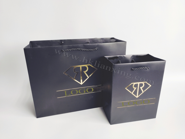 Cardboard Black Cosmetics Paper Bag