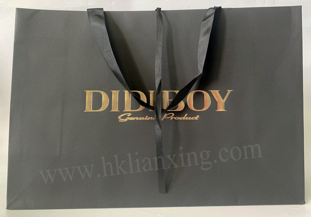 recyclable paper Black Cosmetics Paper Bag