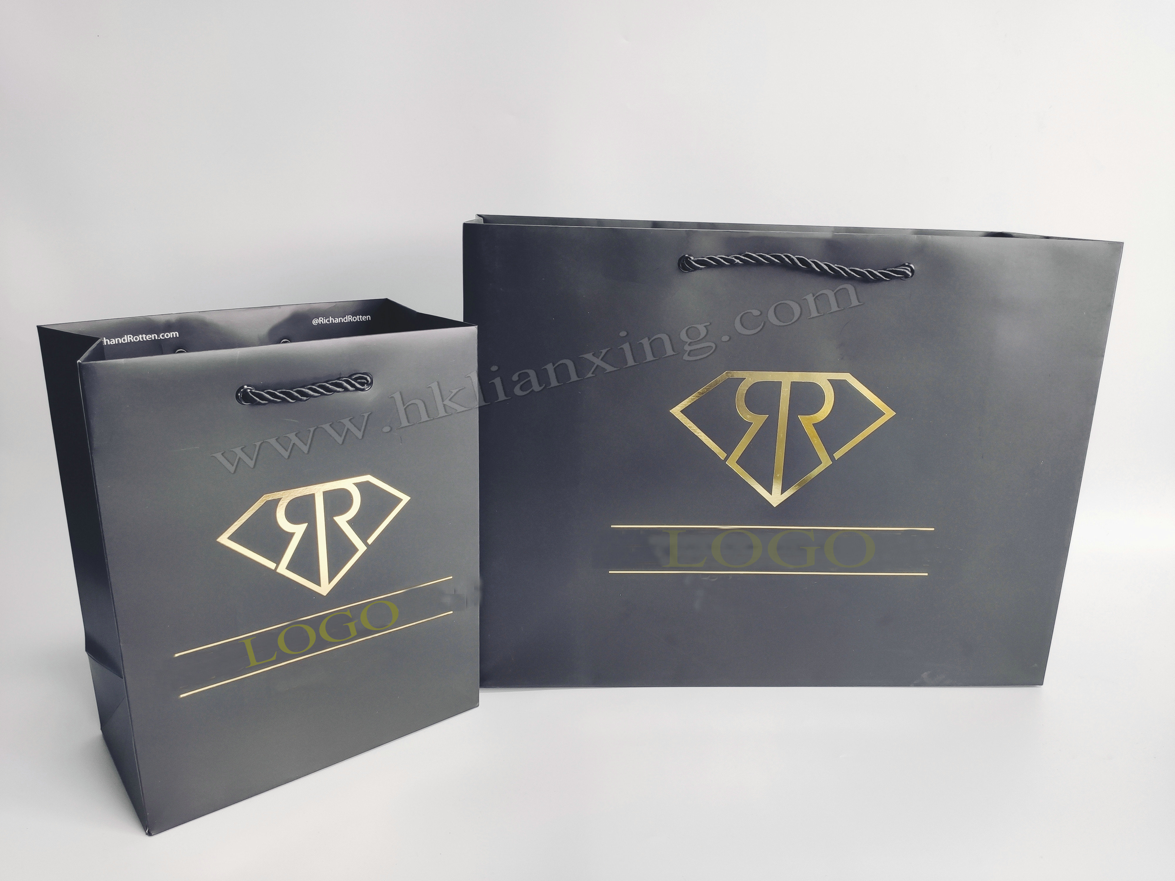 Cardboard Black Cosmetics Paper Bag