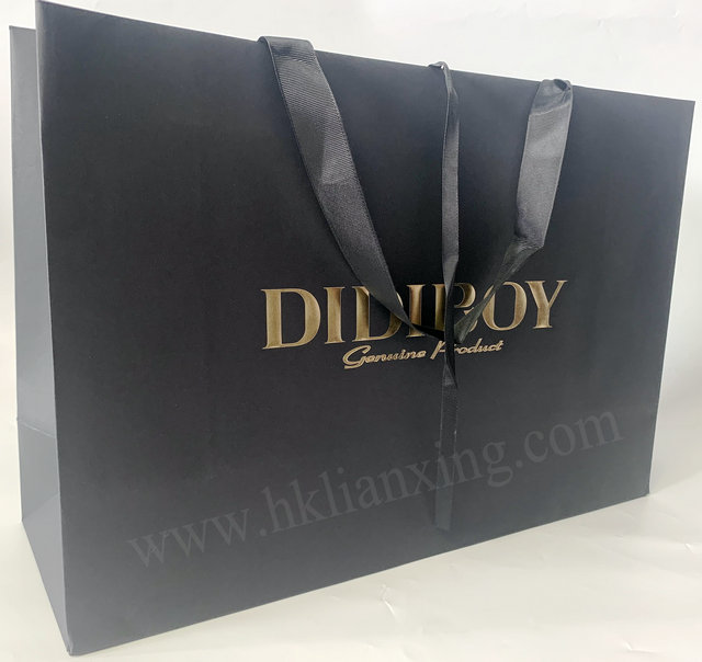 recyclable paper Black Cosmetics Paper Bag