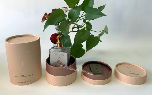 Fashion Cylinder Paper Box for Cosmetics with Tray
