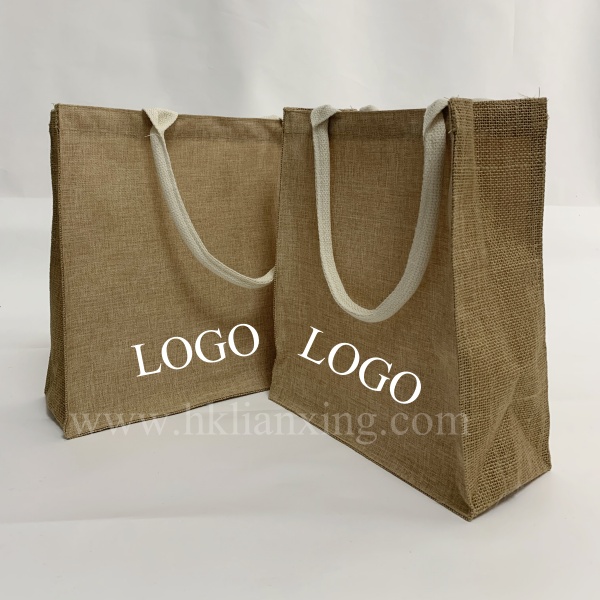 Jute Tote Bags Fashional Shopping Bag with Custom Logo Printed