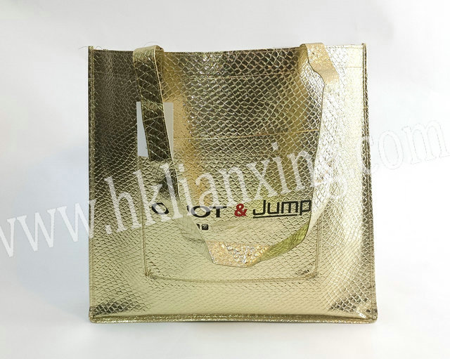 RPET Laminated Shopping Non-woven Bag with pocket